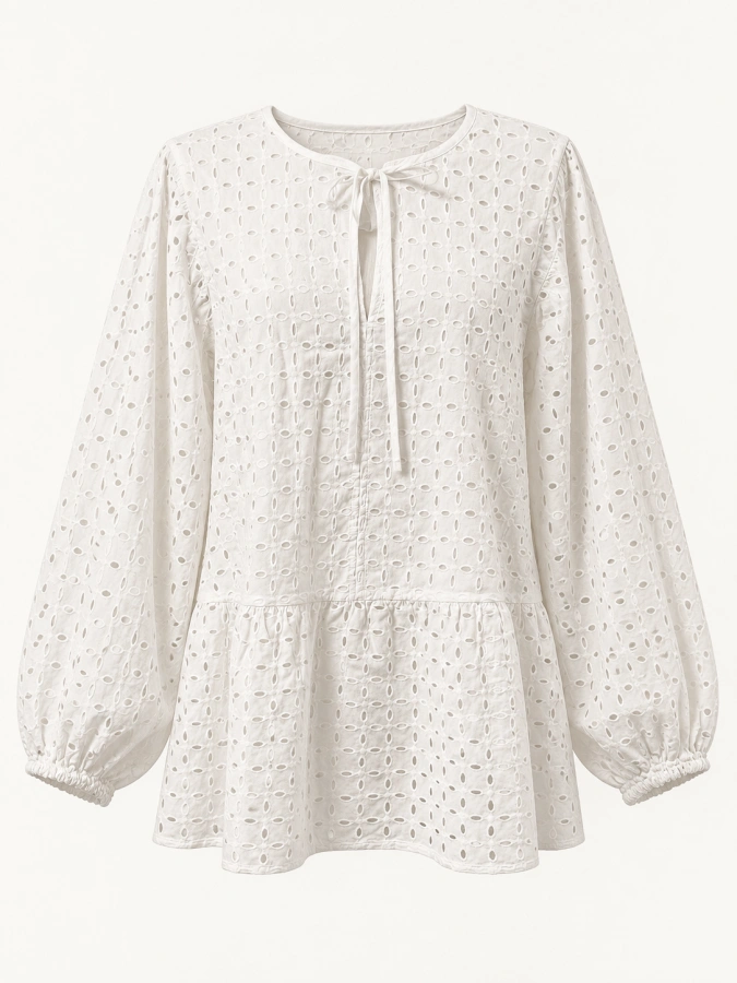 Free People Broderie Puff Sleeved