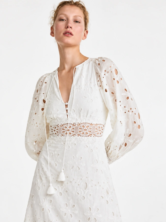 Zara Broderie Angalis Dress
