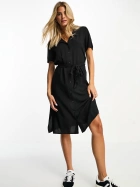 Pieces tie waist midi shirt dress