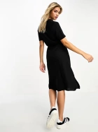 Pieces tie waist midi shirt dress
