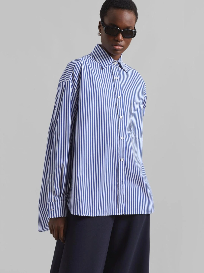 Georgia Boxy Shirt Oversize B&W