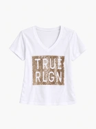 True Religion V Neck Sequin T-shirt