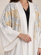 Ivory Silver Gold Abaya