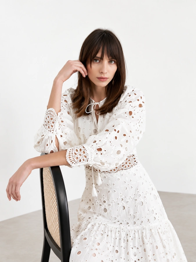 Zara Broderie Angalis Dress
