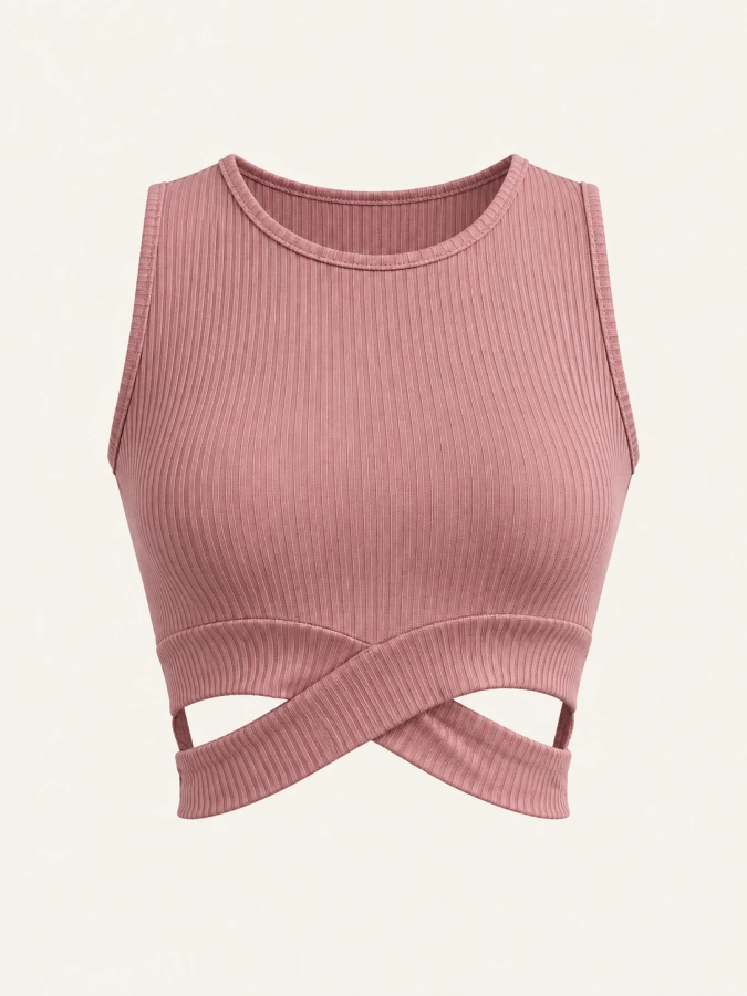 Ribbed Crossover Crop Top
