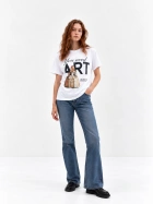 Stradivarius White Printed T-shirt