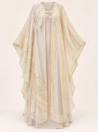 Ivory Golden Veil Abaya