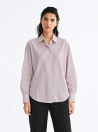 H&M Mauve Stripped Oversize Shirt
