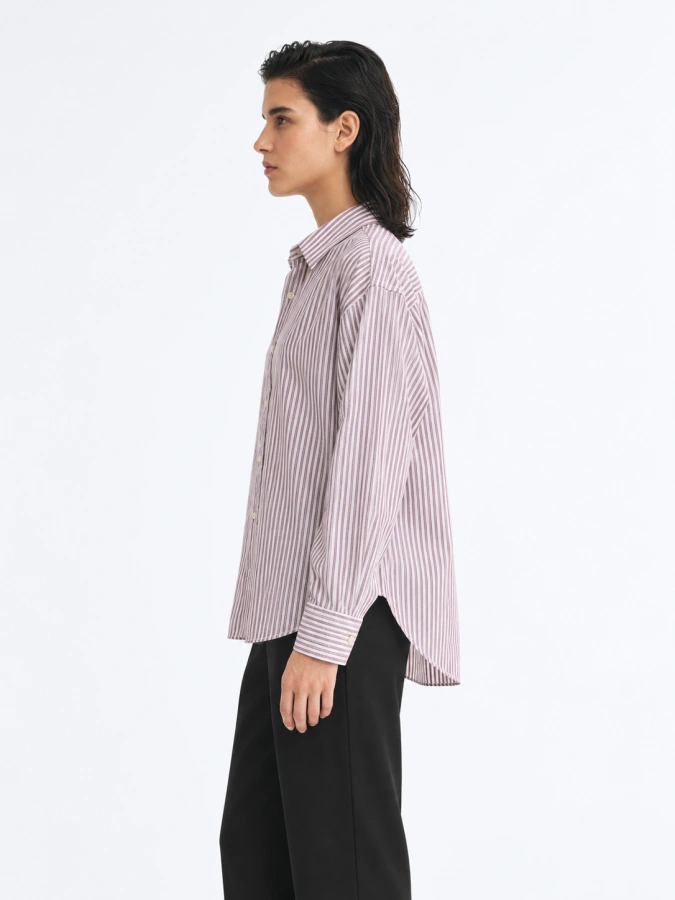 H&M Mauve Stripped Oversize Shirt