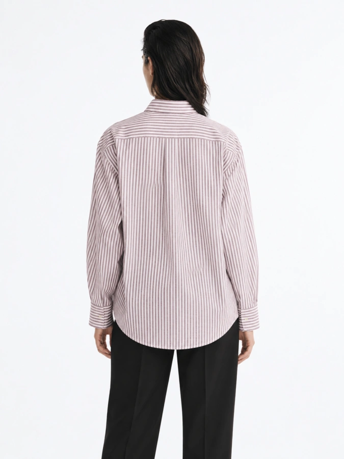 H&M Mauve Stripped Oversize Shirt