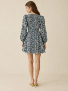 Ann Taloyer Puff Slev Floral Short Dress