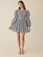 Ann Taloyer Puff Slev Floral Short Dress