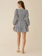 Ann Taloyer Puff Slev Floral Short Dress