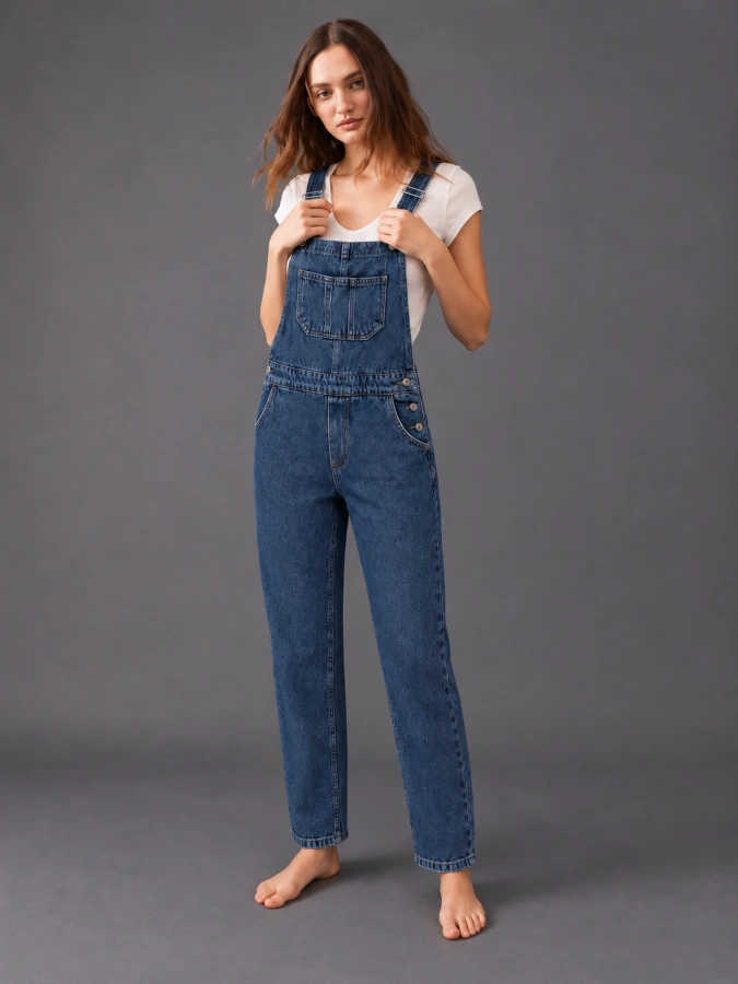 Free People Denim Jumpsuit