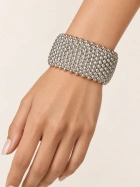 Silver Beaded Cuff Bracelet