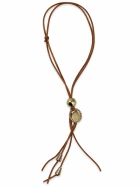 Brown Cord Gold Pendant Necklace