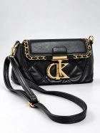 CK faux-leather shoulder bag