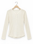 Helen Ribbed Top Cream