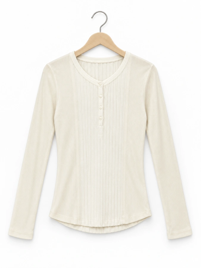 Helen Ribbed Top Cream