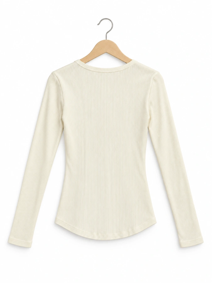 Helen Ribbed Top Cream