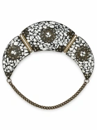 Crackle mosaic crescent collar necklace