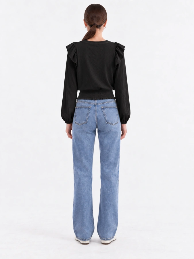 Justice Long Sleeve Ruffle Blouse