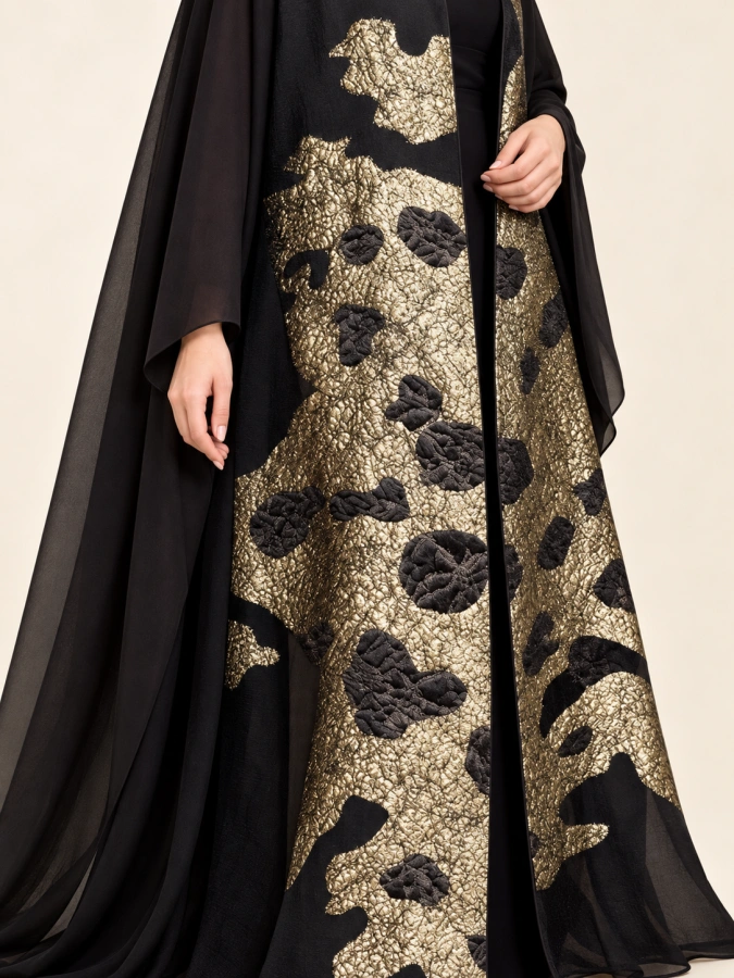 Golden Bloom Abaya