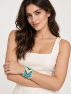 Indian Turquoise Tribal Beaded Cuff