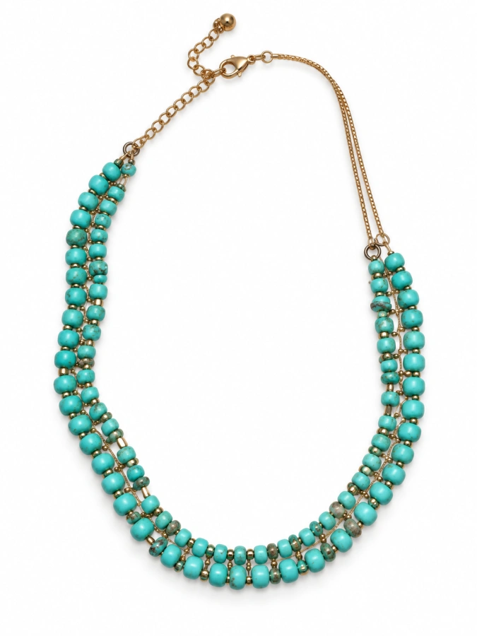Turquoise double-strand necklace