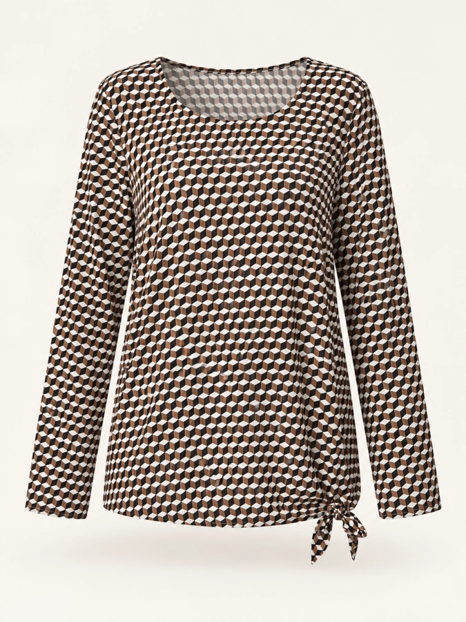 Camel Brown Long Sleeve Top