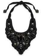 Dramatic Black Bib Necklace Close-Up