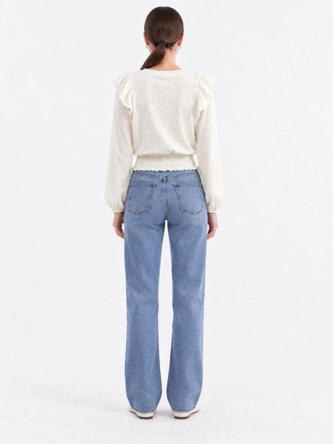 Justice Long Sleeve Ruffle Blouse