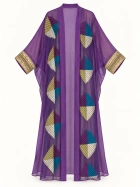 Geometric Purple Abaya