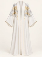 Ivory Silver Gold Abaya