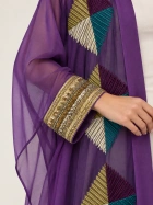 Geometric Purple Abaya