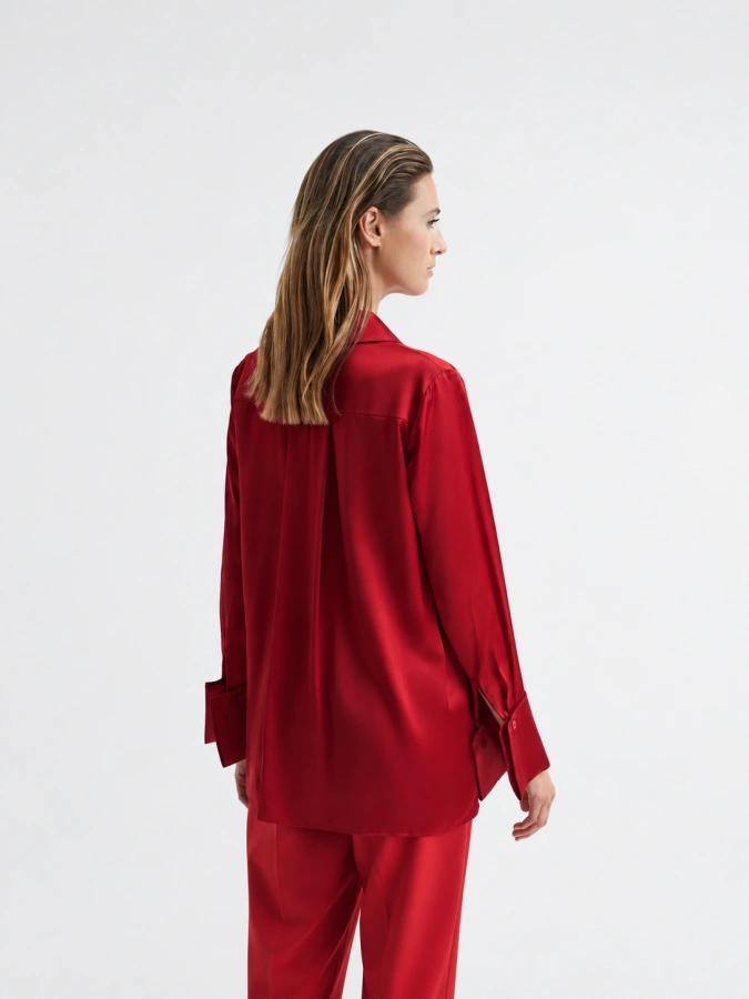 Hailey Silk Shirt In Red