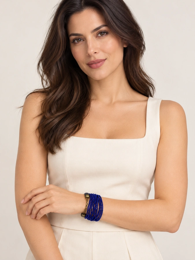 Indigo Multi-Strand Wrap Bracelet