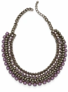 Ornate Antique-Silver Bib Necklace