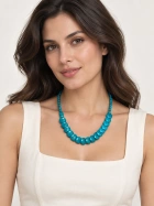 Turquoise Disc Statement Necklace