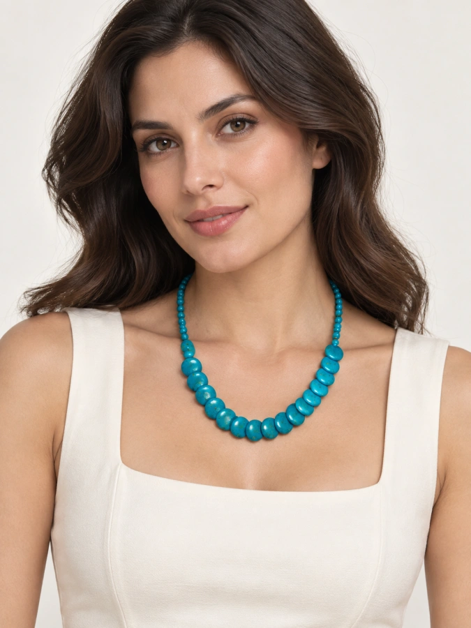Turquoise Disc Statement Necklace