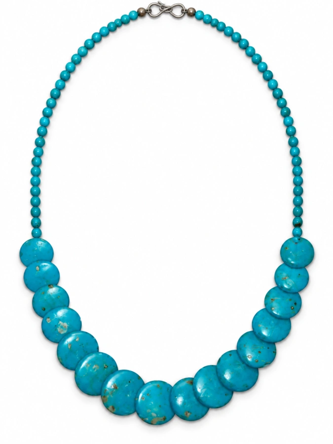 Turquoise Disc Statement Necklace
